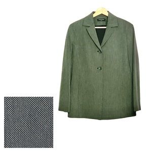 Valerie Stevens Petite Black and Gray Longer Line 2 Button Blazer Size 10